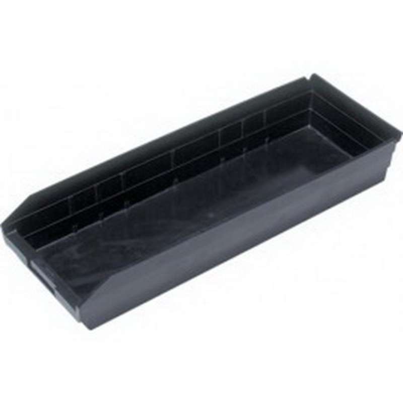 4in Economy Shelf Bin 23-5/8in x 8-3/8in x 4in, Black Conductive, 6 per Case